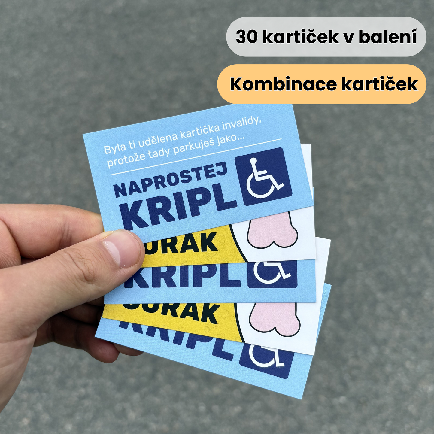 Kombinace kartiček kripl a č*rák